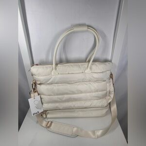 NWT w/ defect I-Pack Cannoli Cream Puffy Fashion Tote travel vacation preppy